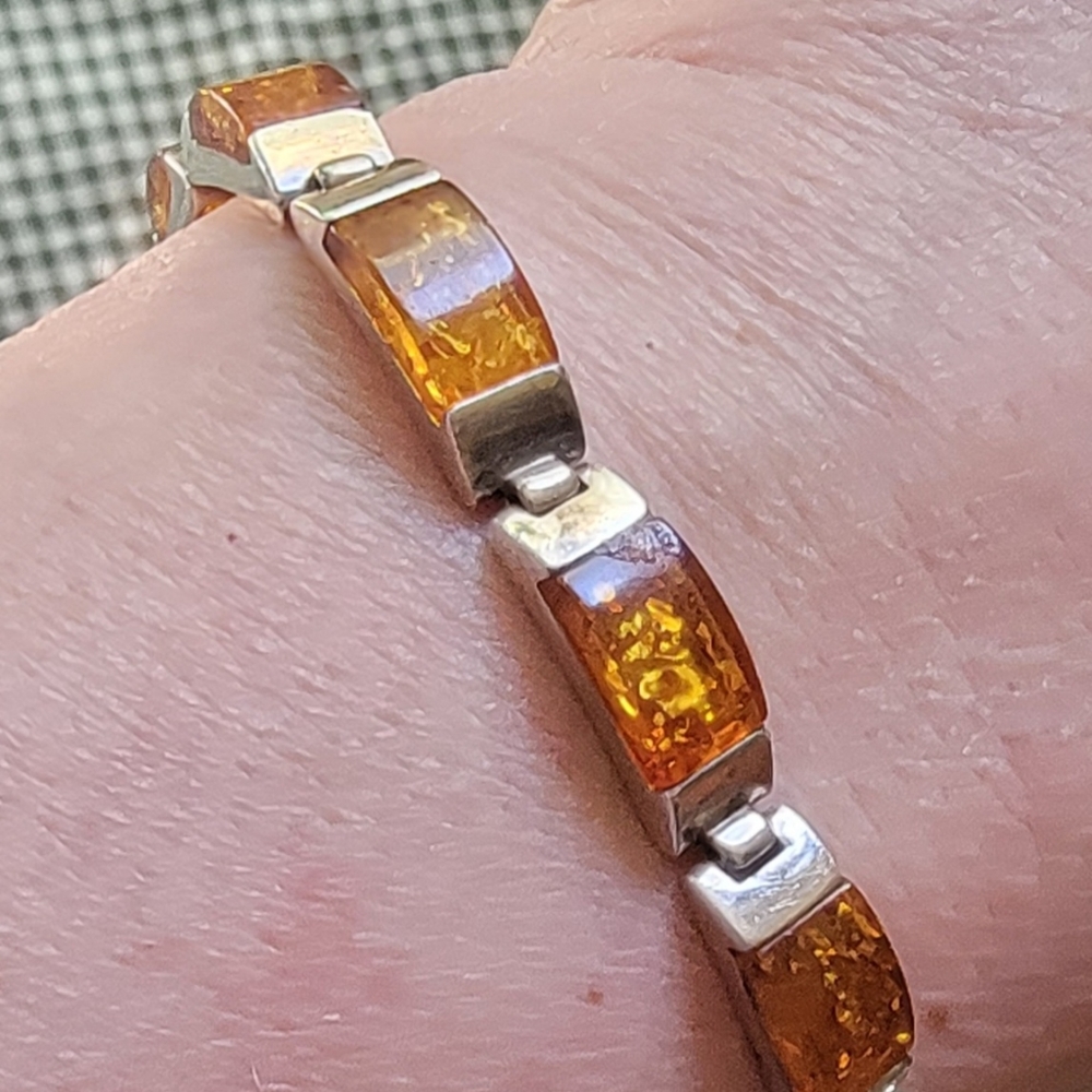 COPY - 🍂Vintage Sterling Silver Baltic Amber Bracelet
